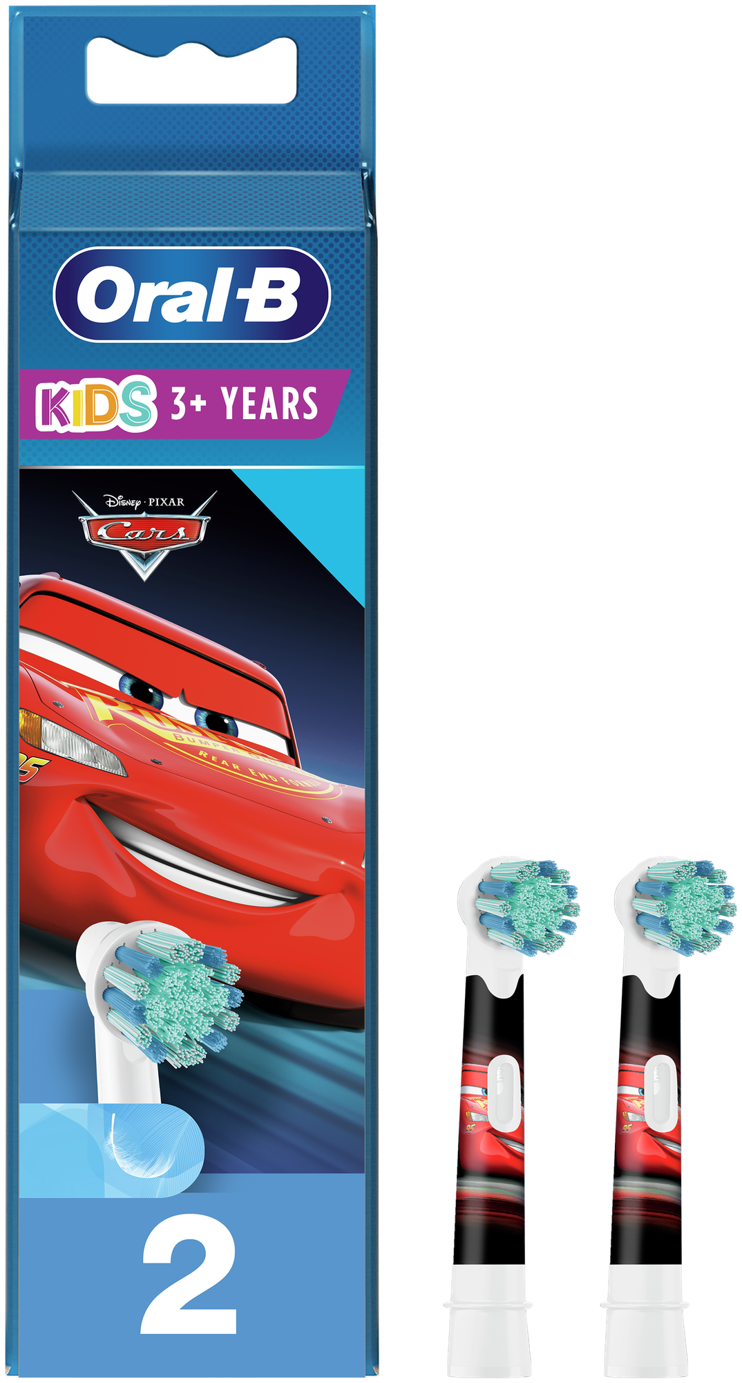 Набор насадок Oral-B Kids Тачки для электрической щетки, белый/черный, 2 шт. - фотография № 2