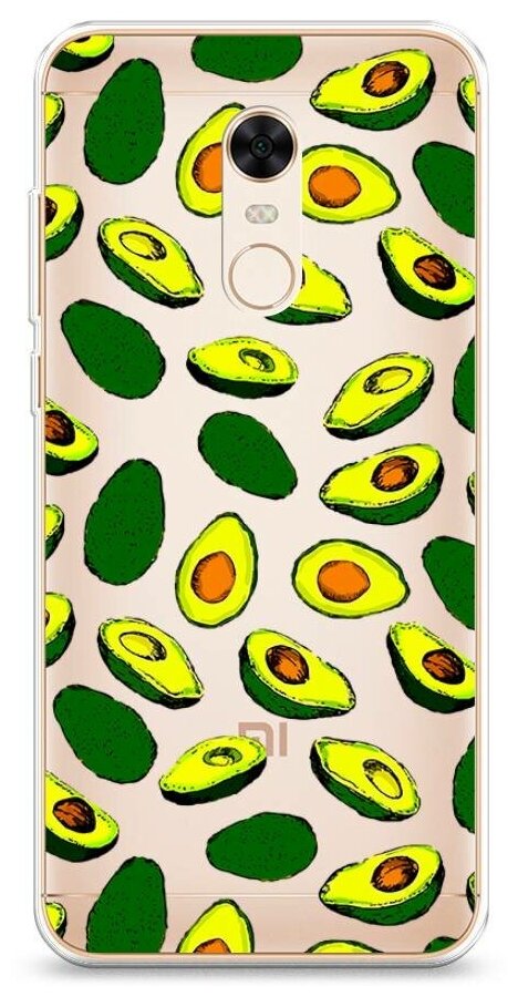 Силиконовый чехол "Дождь из авокадо" на Xiaomi Redmi 5 Plus / Сяоми Редми 5 Плюс