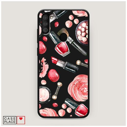 фото Чехол силиконовый матовый samsung galaxy a11 косметика фон case place