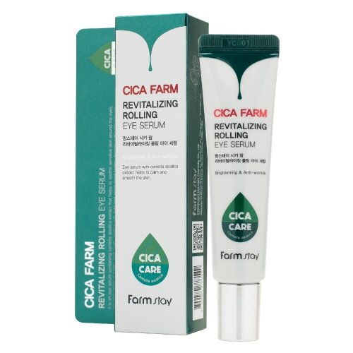 Farmstay Сыворотка для кожи вокруг глаз с центеллой азиатской CICA Farm revitalizing rolling eye serum, 25 мл, 25 г farmstay сыворотка для кожи вокруг глаз с центеллой азиатской cica farm rolling eye serum 25мл