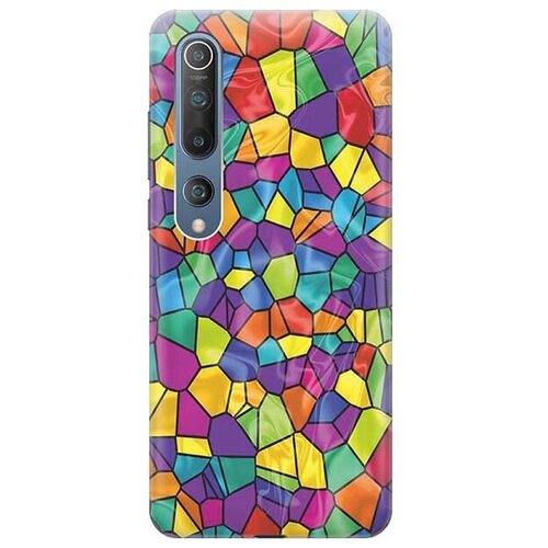 фото Ультратонкий силиконовый чехол-накладка для xiaomi mi 10 с принтом "яркая мозаика" gosso