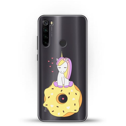 фото Силиконовый чехол единорог на пончике на xiaomi redmi note 8t andy & paul