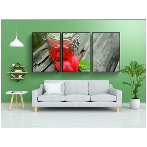 фото Набор модулных постеров для интерьера "выпаривать, керамическая посуда, перец" 60x90 см. в тубусе, без рамки lotsprints