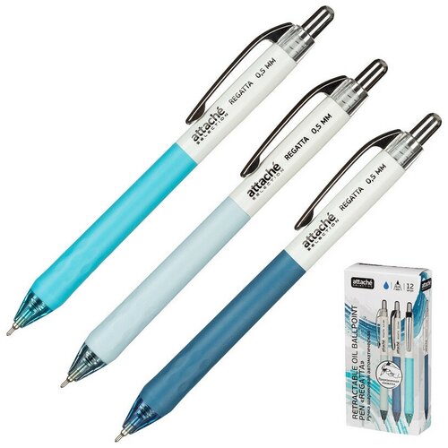 Ручка шариковая Комплект 3 шт. автомат Attache Selection Regatta. син. ко