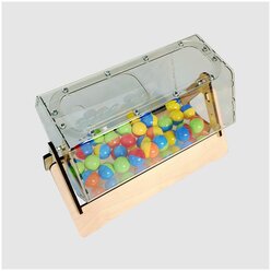 Лототрон, +30 шариков в подарок, Барабан для лотереи c деревянной ногой, 20x30 см, Crystal-box