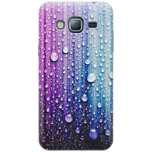 Силиконовый чехол на Samsung Galaxy J3 (2016), Самсунг Джей 3 2016 с принтом Капли на голубом силиконовый чехол на samsung galaxy j3 2016 самсунг джей 3 2016 с принтом сиреневые мазки
