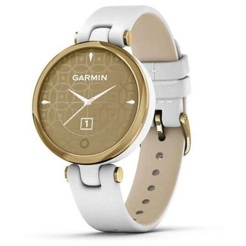 Часы Garmin Lily светло-золотистый безель, белый корпус и итальянский кожаный ремешок