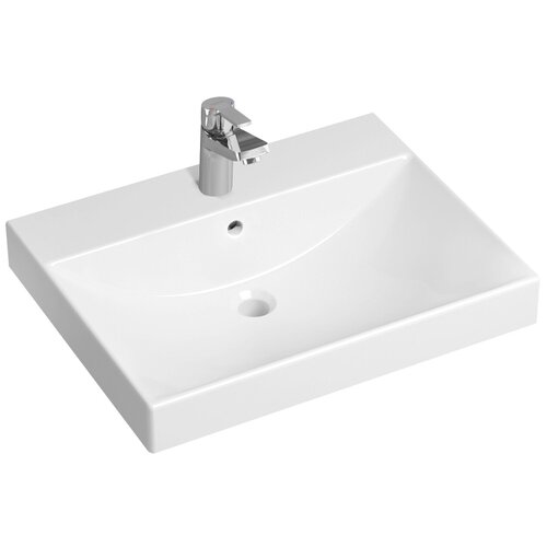 фото Комплект 2 в 1 lavinia boho bathroom sink 21510271, врезная фарфоровая раковина 60 см, смеситель