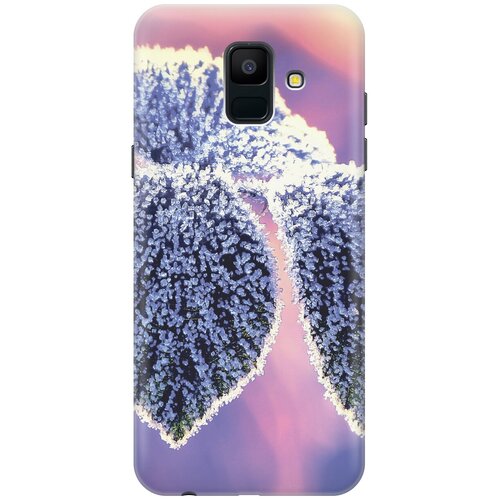 фото Силиконовый чехол на samsung galaxy a6 (2018) / самсунг а6 2018 с принтом "замерзшие листики gosso