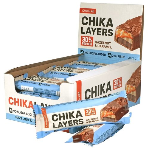 bombbar chikalab – chika layers 3шт по 60г лесной орех с карамелью Bombbar, Chikalab – Chika Layers, упаковка 20шт по 60г (Лесной орех с карамелью)