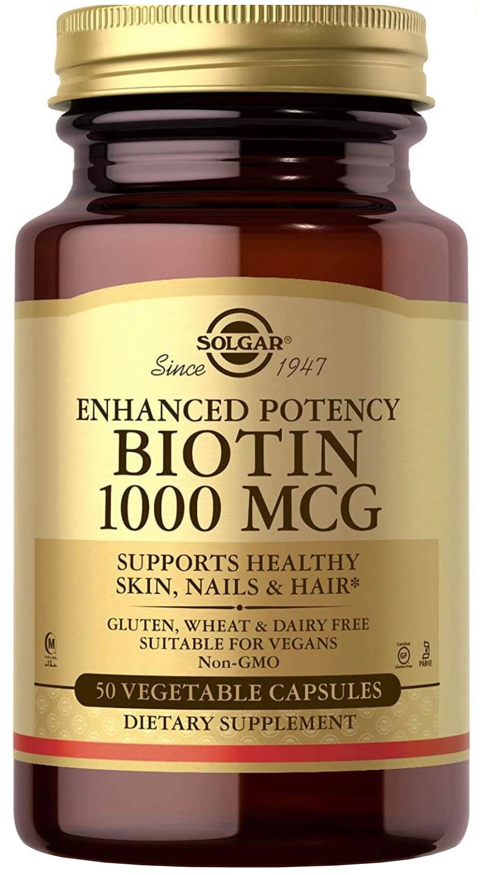 SOLGAR Biotin 1000 мкг, 50 капсул