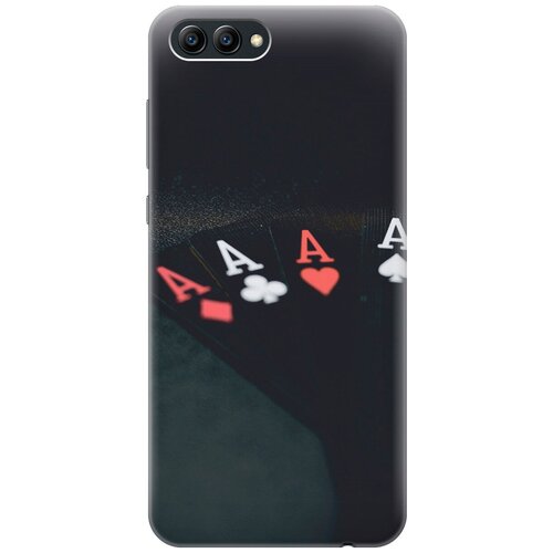 фото Силиконовый чехол на honor view 10 / хонор в10 с эффектом блеска "флеш-рояль gosso