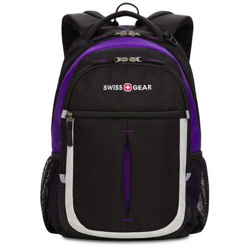 фото Рюкзак swissgear, чёрный/фиолетовый/серебристый, полиэстер 600d, 32х15х45 см, 22 л swissgear mr-sa13852915