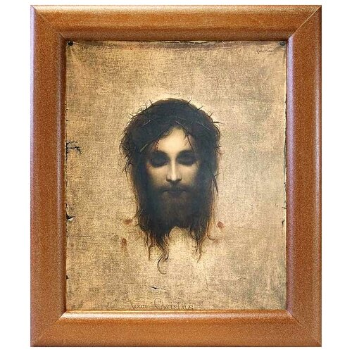 Иисус моргающий или Плат святой Вероники, икона в широкой рамке 19*22,5 см