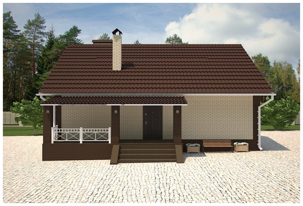 фото Проект жилого дома STROY-RZN 11-0015А (103,7 м2, 11,04*11,04 м, керамический блок 380 мм, облицовочный кирпич)