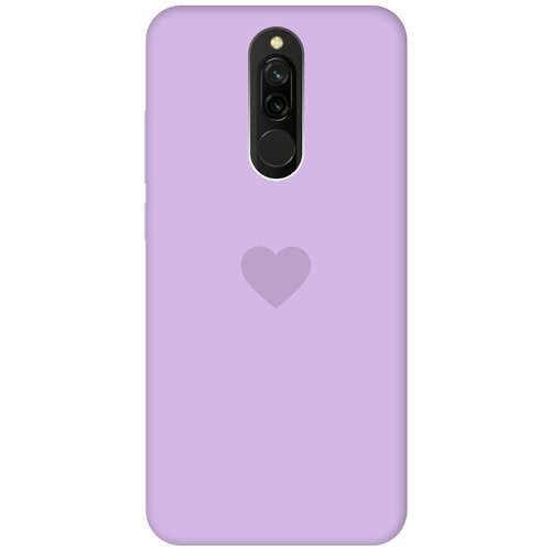 фото Силиконовая чехол-накладка silky touch для xiaomi redmi 8 с принтом "heart" сиреневая gosso