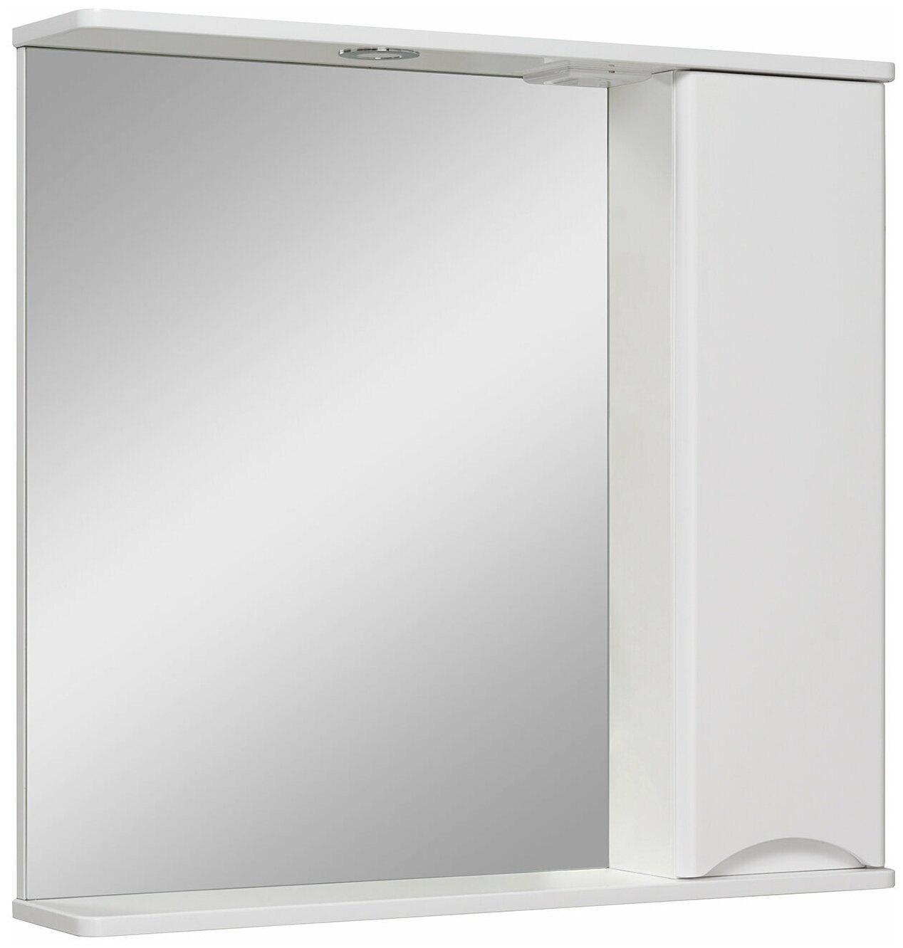 Зеркало шкаф для ванной / Runo / Афина 80 / эмаль / белый /правый - фотография № 2
