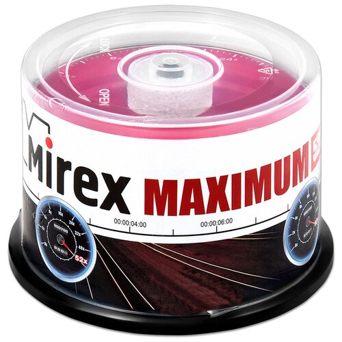 Диск Mirex CD-R 700Mb MAXIMUM 52X cake, упаковка 50 шт. диск cd r mirex 700 mb 52х maximum cake box 50 50 300