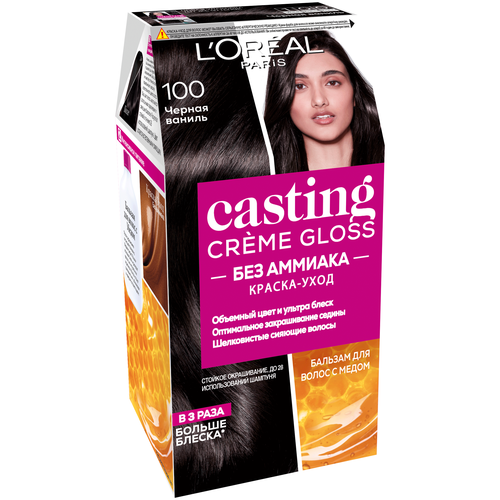 Крем-краска для волос L'OREAL PARIS L'OREAL Casting Creme Gloss тон 100 Чёрная ваниль