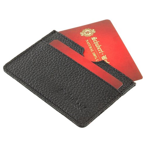 Кредитница Schubert, натуральная кожа, 2 кармана для карт, для мужчин, черный