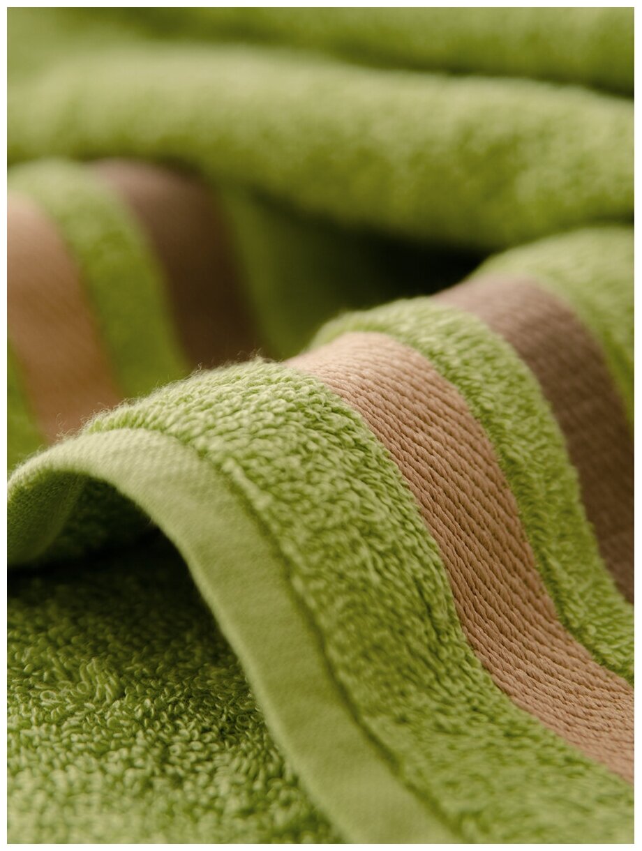 Комплект махровых полотенец LOVEME "Исландия" 70х140см 2 шт., цвет зеленый (травяной) - фотография № 6