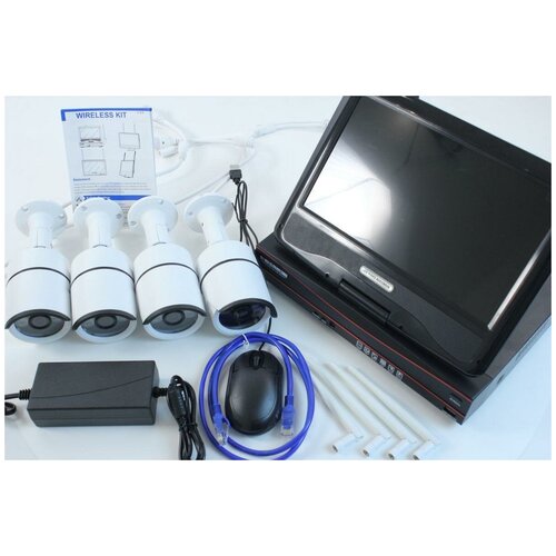 Беспроводной комплект для улицы с репитером на 4 камеры с монитором 10 - Kvadro Vision Optimus Street - 20R Lux 2150600₽