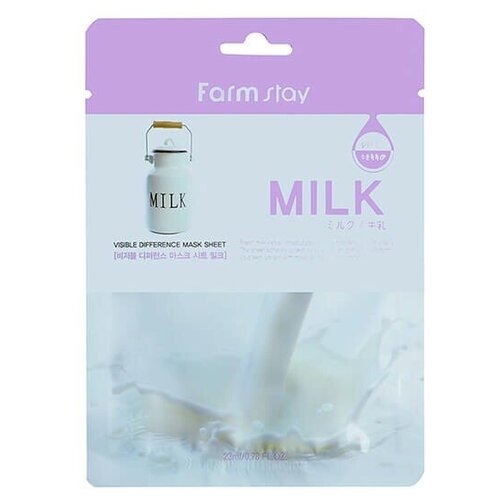 Маска для лица Farm Stay с молочными протеинами - Visible Difference Mask Sheet Milk