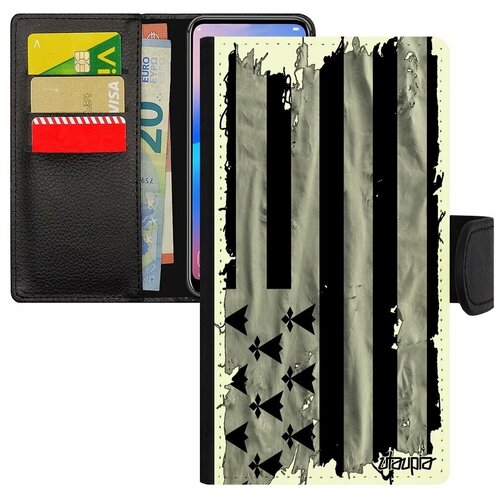 фото Чехол-книжка на мобильный apple iphone se 2020, "флаг бретани на ткани" патриот utaupia