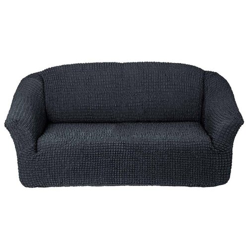 фото Чехол на трехместный диван без оборки темно-серый concordia
