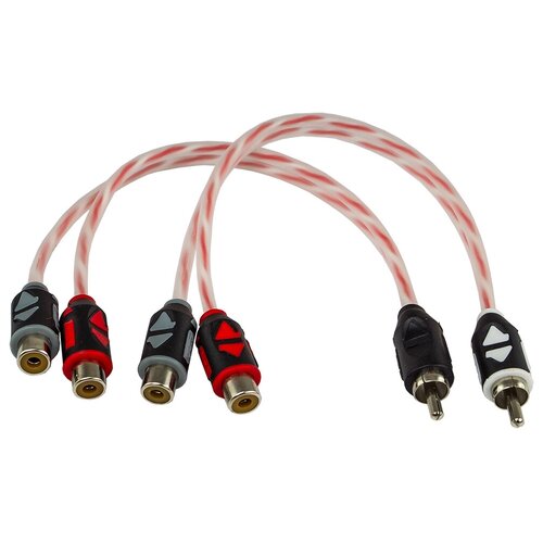 Коннектор Aura RCA-AY20MKII, 2 мамы/1 папа, витая пара, 2 шт, белый