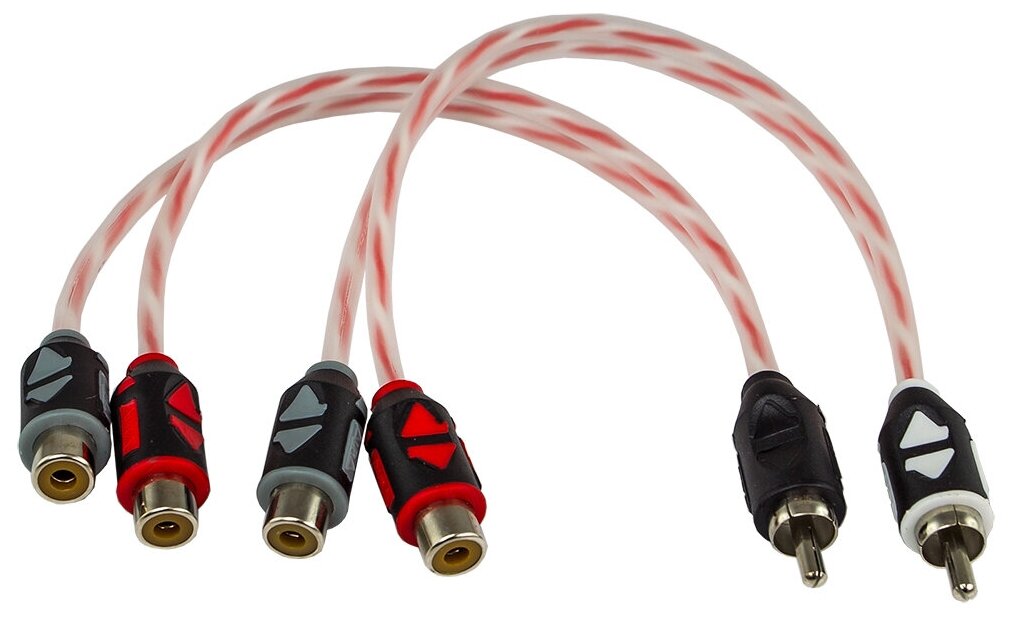 RCA Y-коннектор, 2 мамы/1 папа, витая пара, 2 ШТ, AurA RCA-AY20MKII