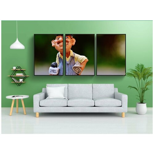 фото Набор модулных постеров для интерьера "журналист, нажимать, газета" 60x90 см. в тубусе, без рамки lotsprints