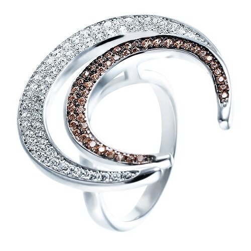 фото Jv серебряное кольцо с кубическим цирконием cas2278_ko_001_wg, размер 18