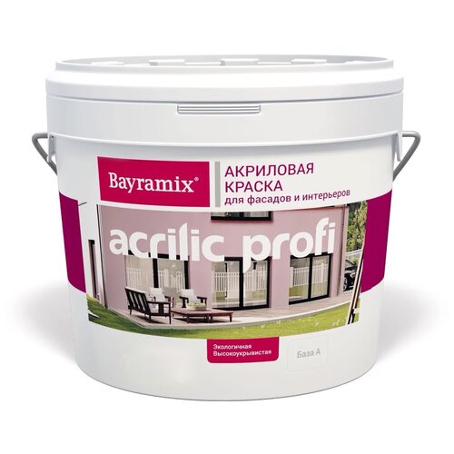 Краска акриловая Bayramix Acrilic Profi матовая белый 2.7 л