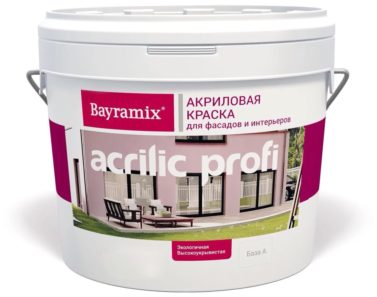 Краска акриловая для фасадов и интерьеров Bayramix Acrilic Profi (0,9л) А (белая и под колеровку)