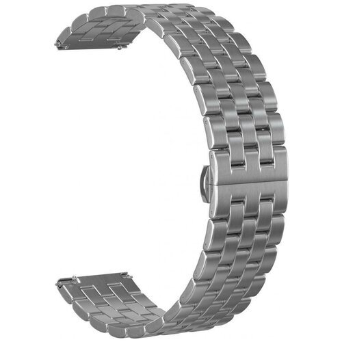 Ремешок стальной GSMIN Arched 20 для Samsung Galaxy Watch 4 44мм (Серебристый)