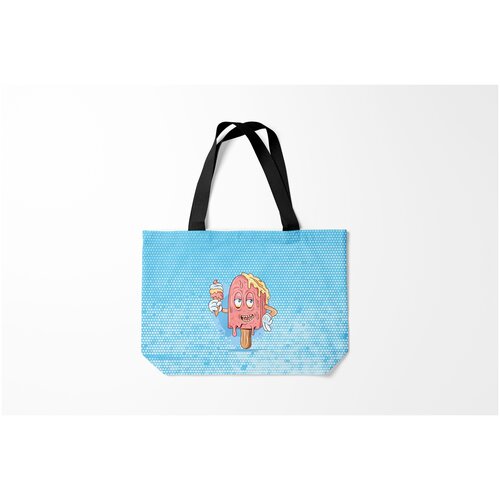 фото Сумка-шоппер / 46х35 см / популярные иллюстрации / еда мороженка burnettie