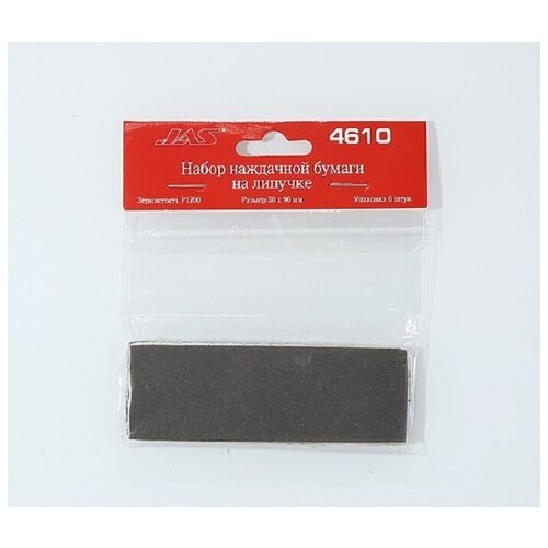 JAS Наждачная бумага на липучке P1200 30x90 мм 6 шт 240₽
