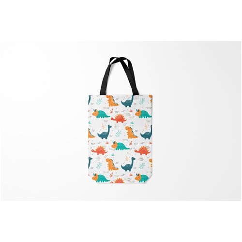фото Сумка-шоппер / 31х42 см / звери / динозавры милые burnettie