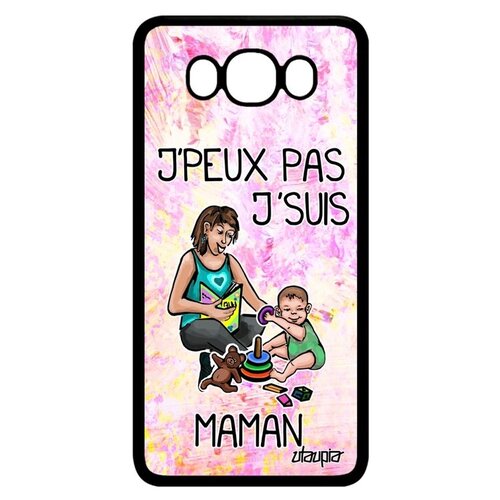 фото Противоударный чехол на смартфон // galaxy j7 2016 // "не могу - стала мамой!" рисунок юмор, utaupia, светло-розовый