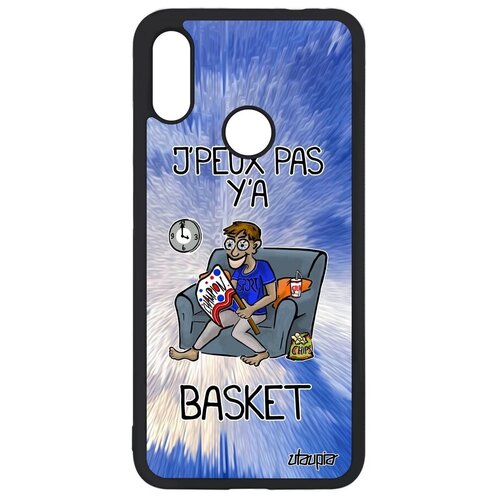 фото Стильный чехол на мобильный // xiaomi redmi note 7 // "не могу - смотрю баскетбол!" картинка принт, utaupia, голубой