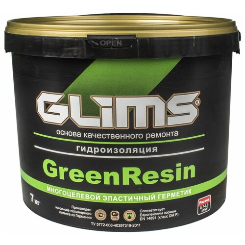 GLIMS Герметик эластичный Glims GreenResin, 7 кг