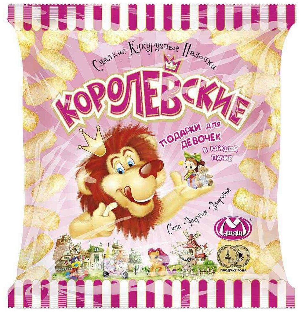 Кукурузные палочки c игрушкой для девочек Королевские, 70 г*1 шт