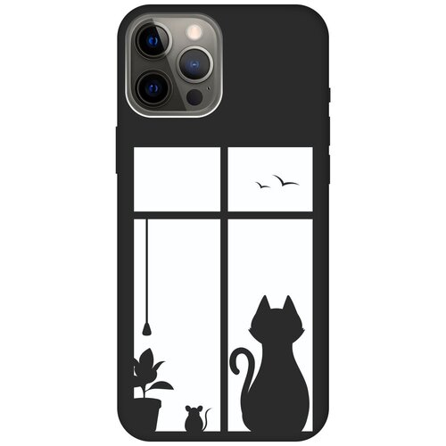 фото Re:pa чехол - накладка soft sense для apple iphone 12 pro max с 3d принтом "cat and mouse" черный