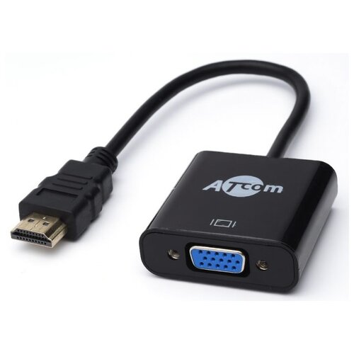 переходник адаптер vga to hd tv hdmi audio Разъем Atcom HDMI - VGA (AT1014), 0.1 м, черный