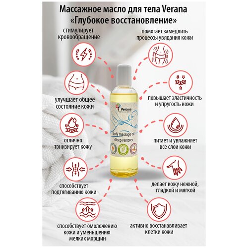 Verana Массажное масло для тела Глубокое восстановление, натуральное, восстановление, питательное, 1л bioritm mojito 50 мл масло массажное для тела мохито