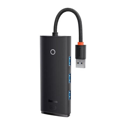 Хаб USB Baseus Lite Series 4-Port USB-A HUB USB-A - 4xUSB 3.0 25cm Black WKQX030001