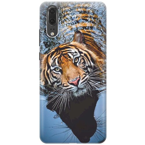 фото Re:pa накладка transparent для huawei p20 с принтом "тигр купается"