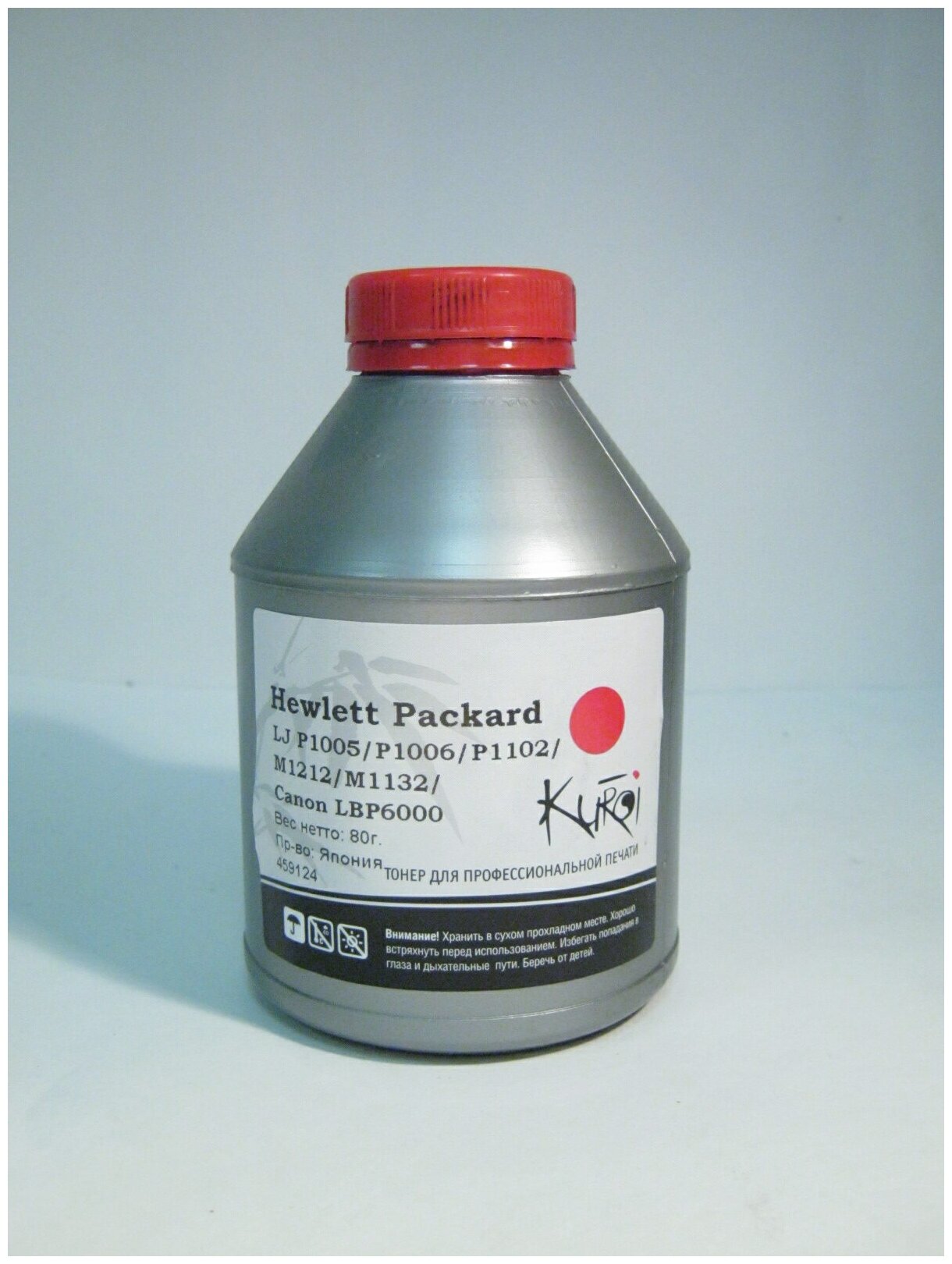Тонер HP LJ P1005, P1006, P1102, M1212, M1132, M125, 126, 127, M201, 225Canon LBP6000, Kuroi, 80г, банка, 1,5К