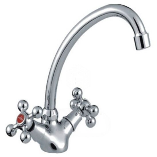 Смеситель для кухни 1/2 кер 4119L Ledeme крест лит нос, силумин